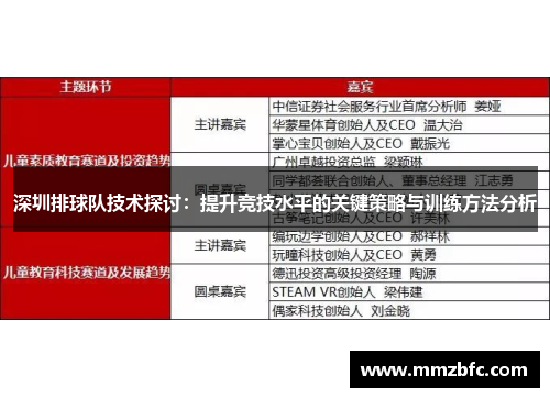 深圳排球队技术探讨：提升竞技水平的关键策略与训练方法分析